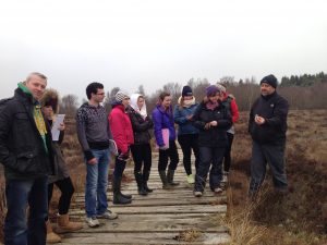 Third Level Students learning at Clara Bog